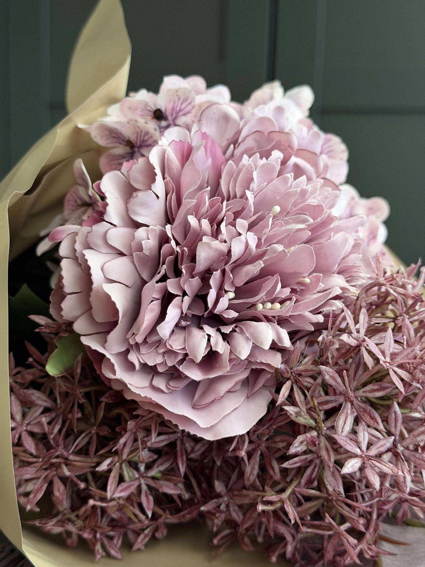 Bukett med hortensia - Syren / rosa