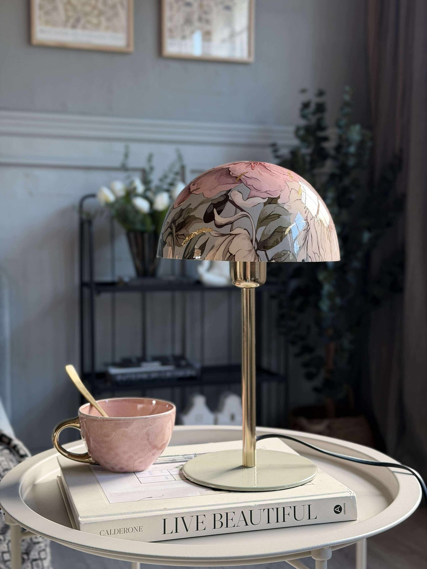 Bordslampa blomma / guld