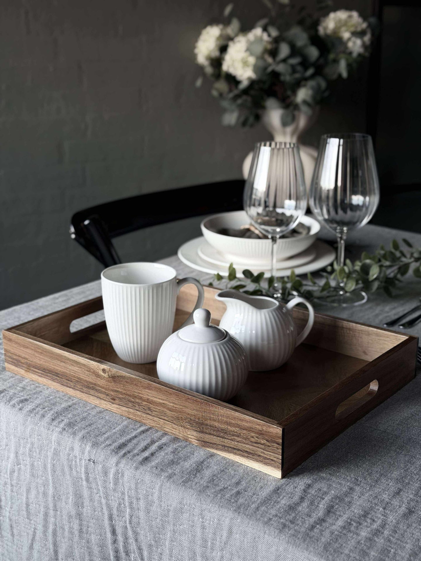 Bricka fiskbensmönster - 39X28 cm