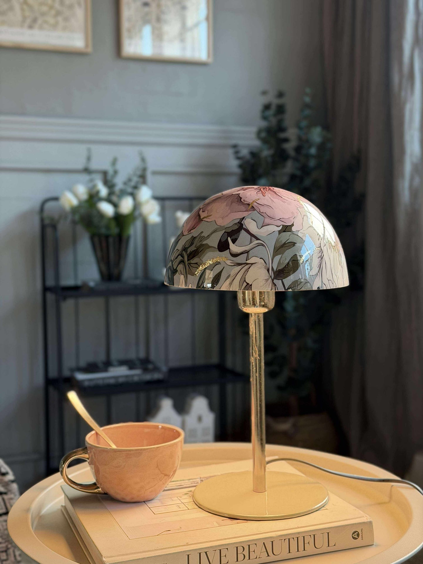 Bordslampa blomma / guld