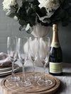 Champagneglas Rillet med guldkant - 4 st.