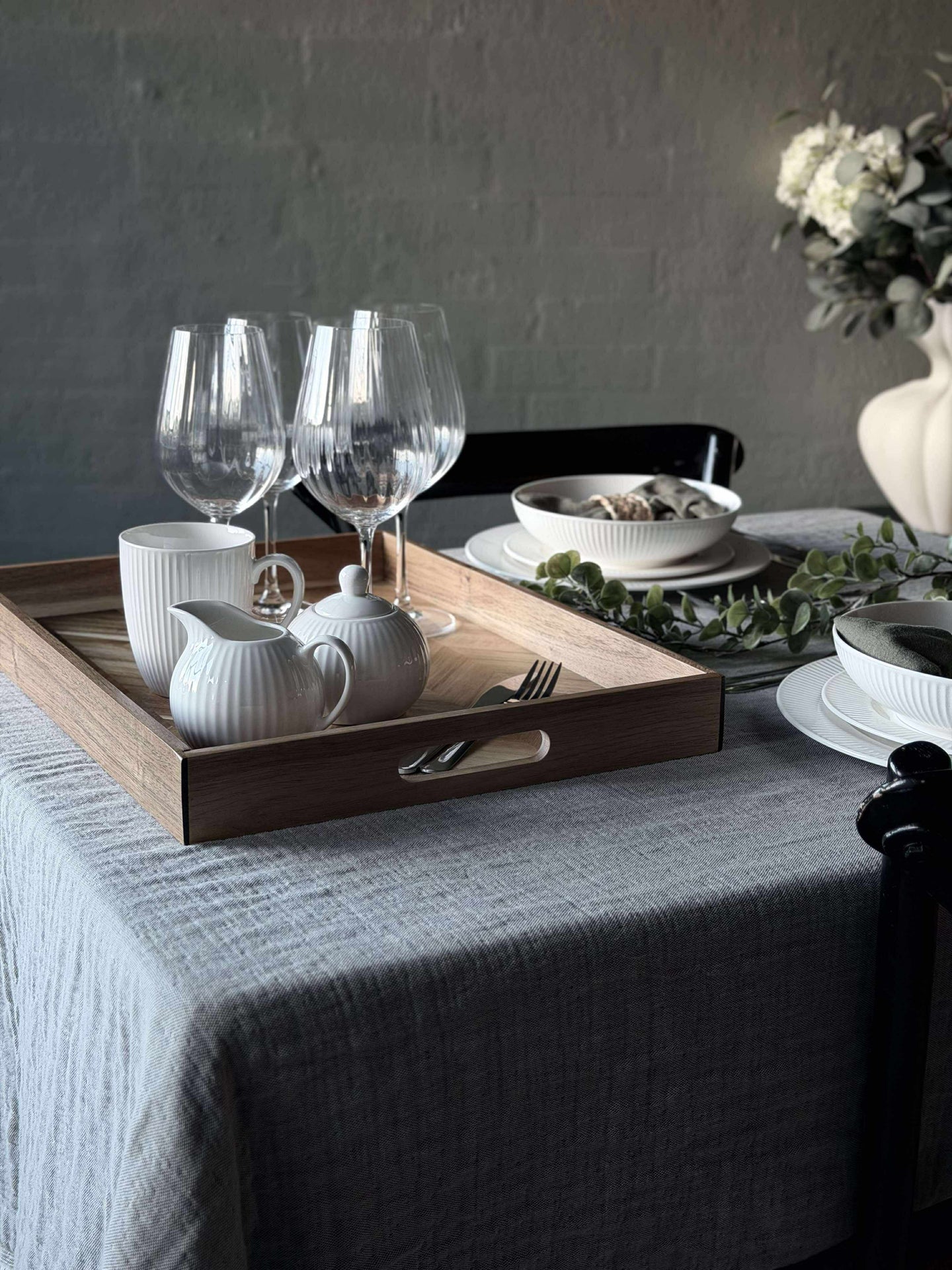 Bricka fiskbensmönster - 48 cm