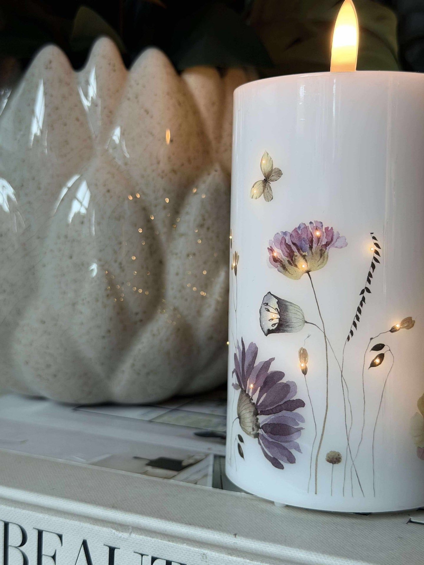 LED Blockljus Flower TWINKLE - 12,5cm