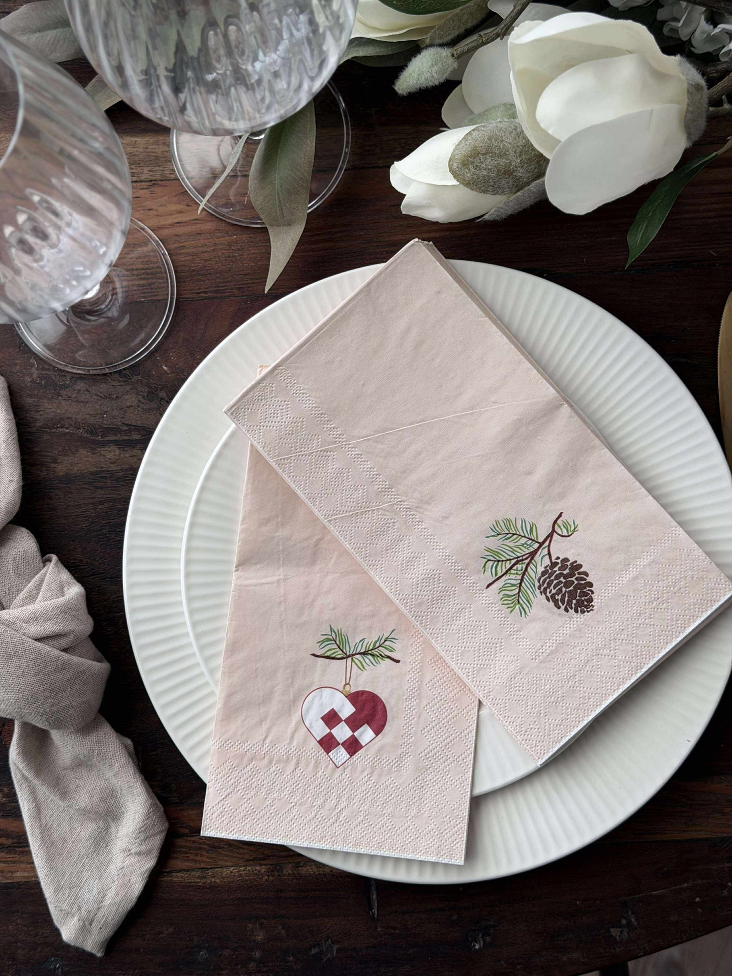 Servetter Jul - 20st. Hjärta / kotte