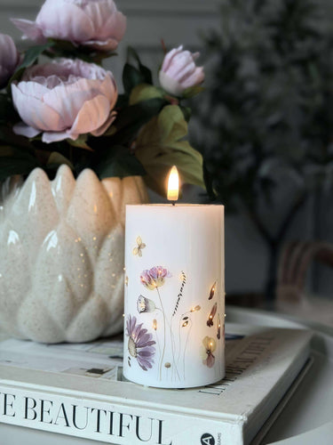 LED Blockljus Flower TWINKLE - 12,5cm