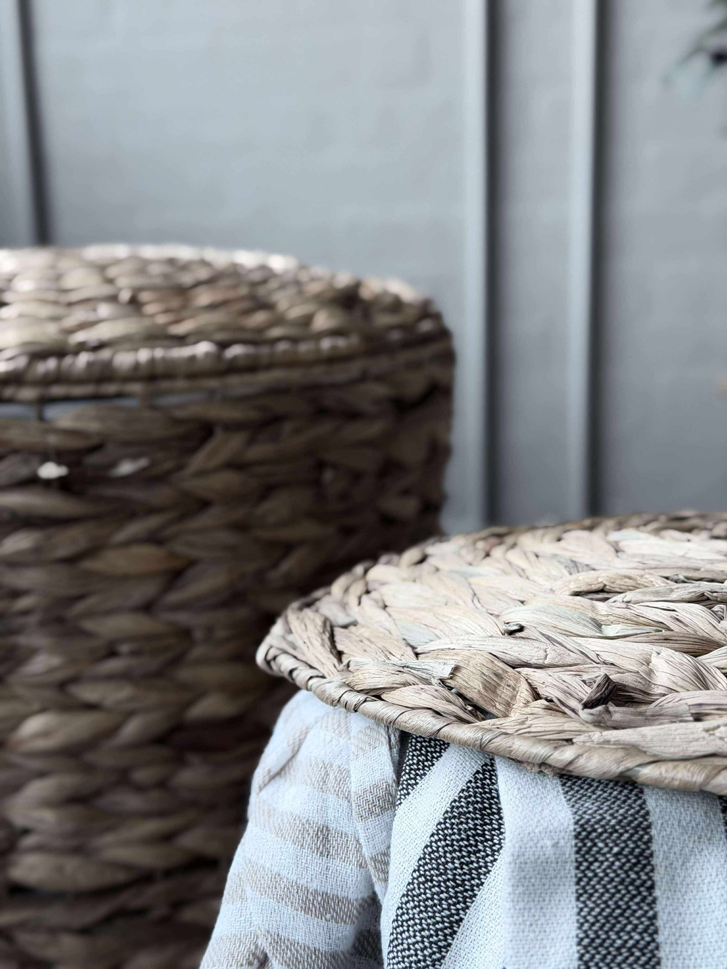 Tvättkorg i vattenhyacint - 2 st.