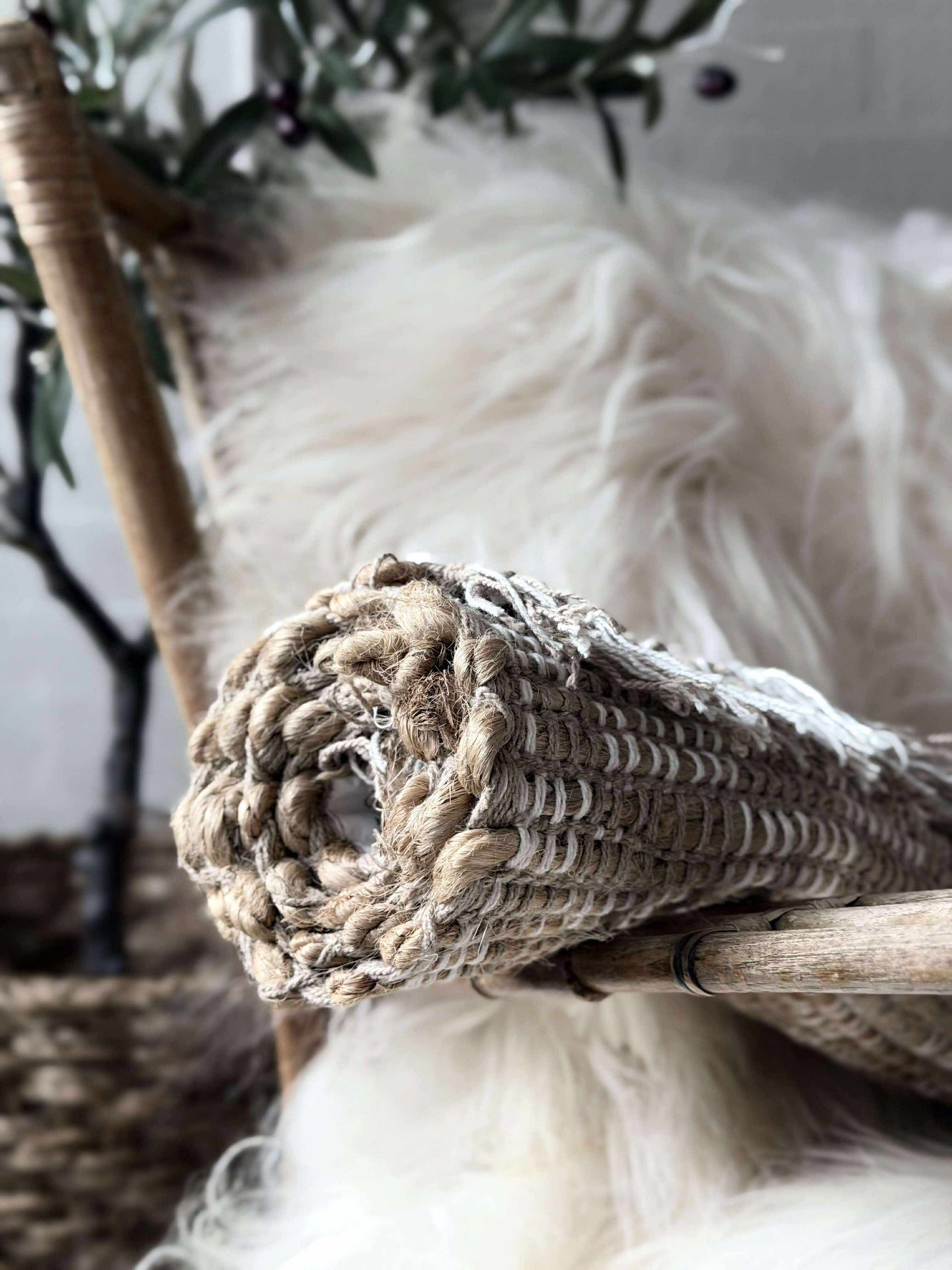 Dörrmatta Jute med fransar - Natur