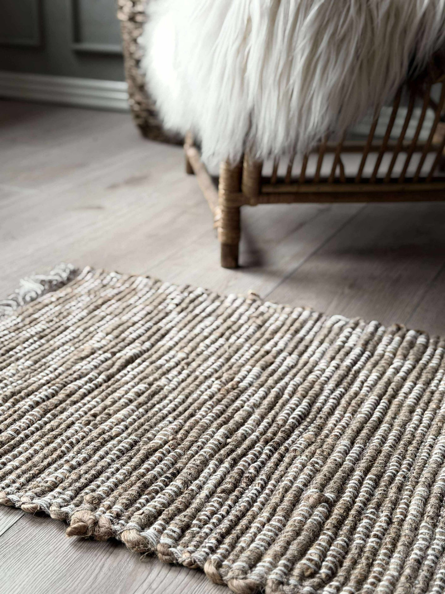 Dörrmatta Jute med fransar - Natur