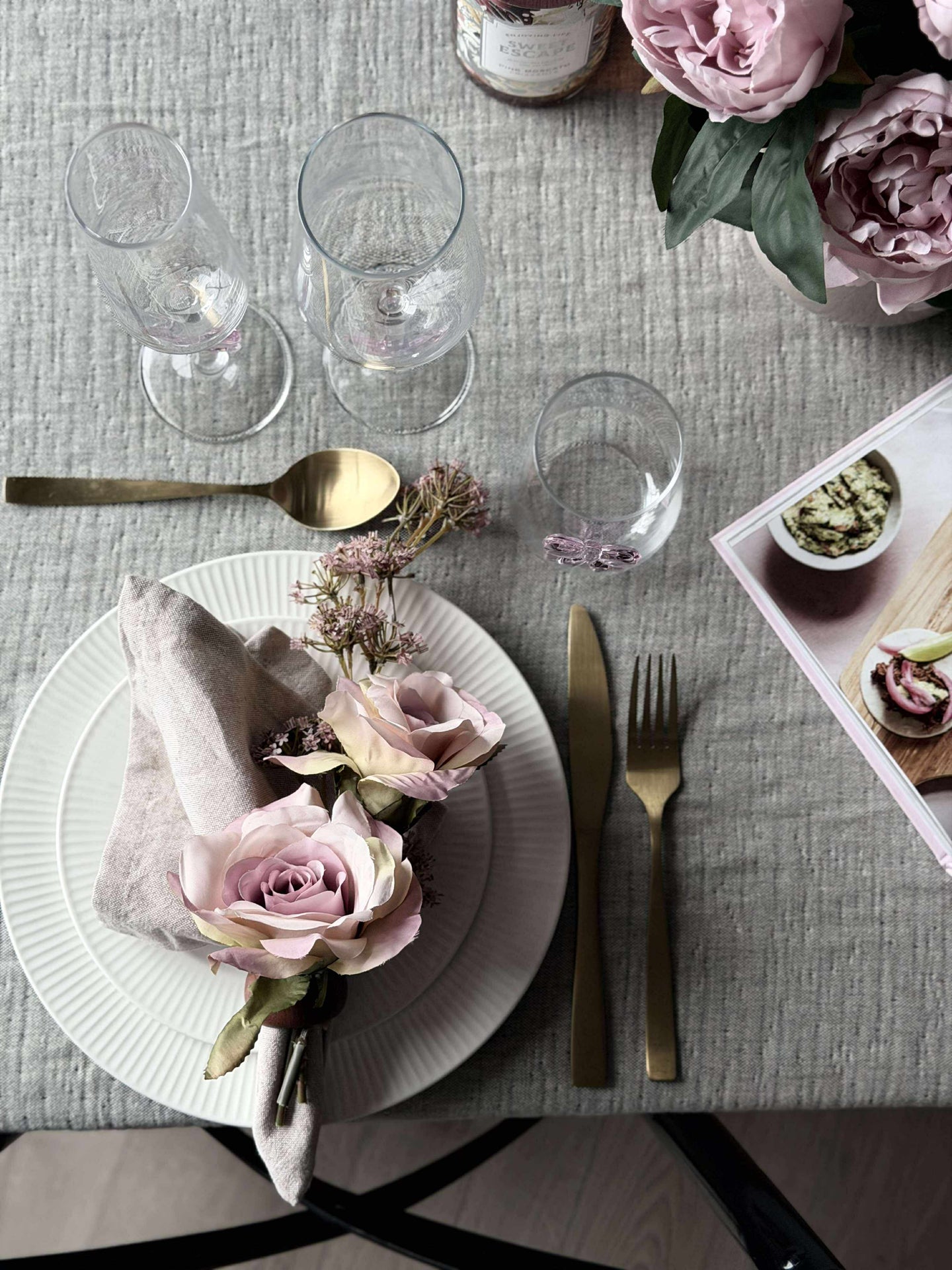 Glas med rosett