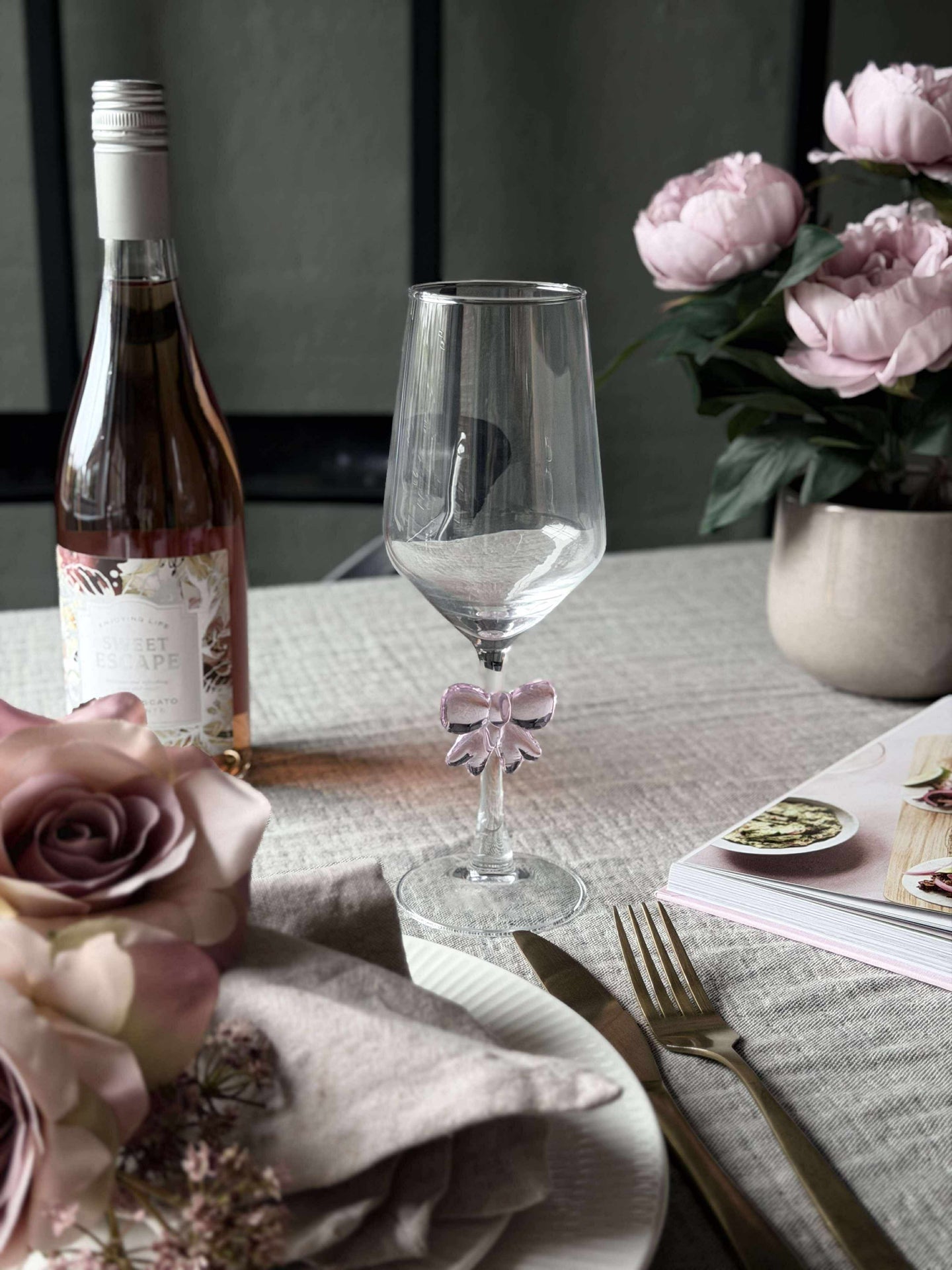 Glas med rosett
