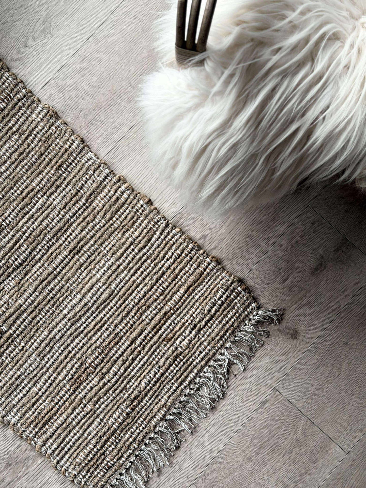 Dörrmatta Jute med fransar - Natur