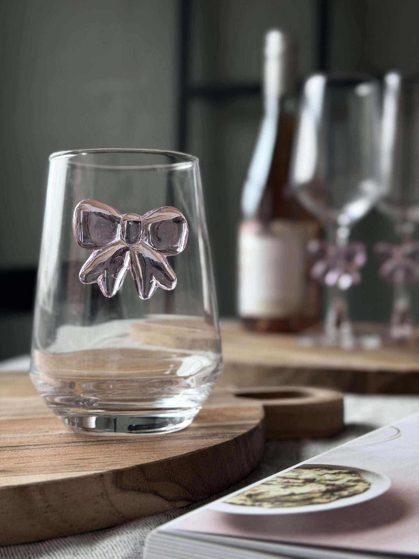 Glas med rosett