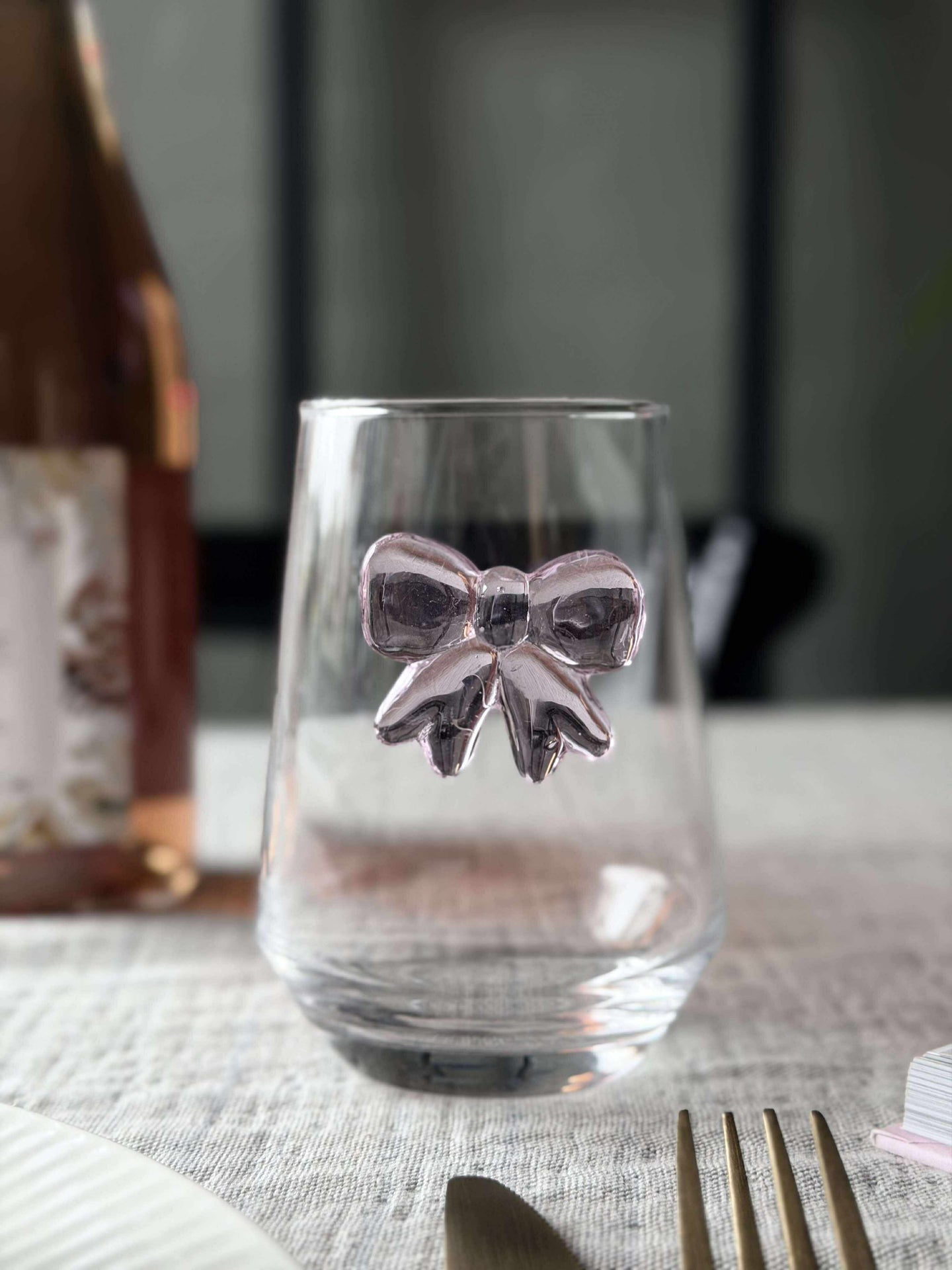 Glas med rosett