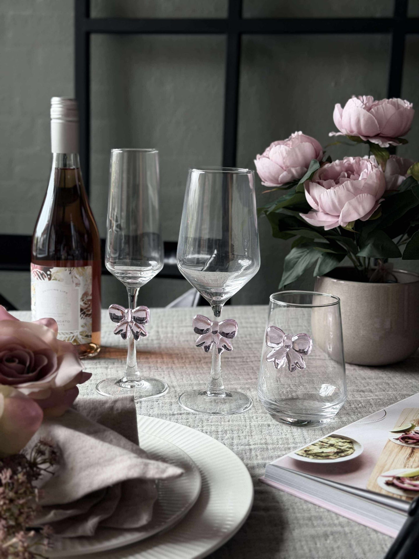 Glas med rosett