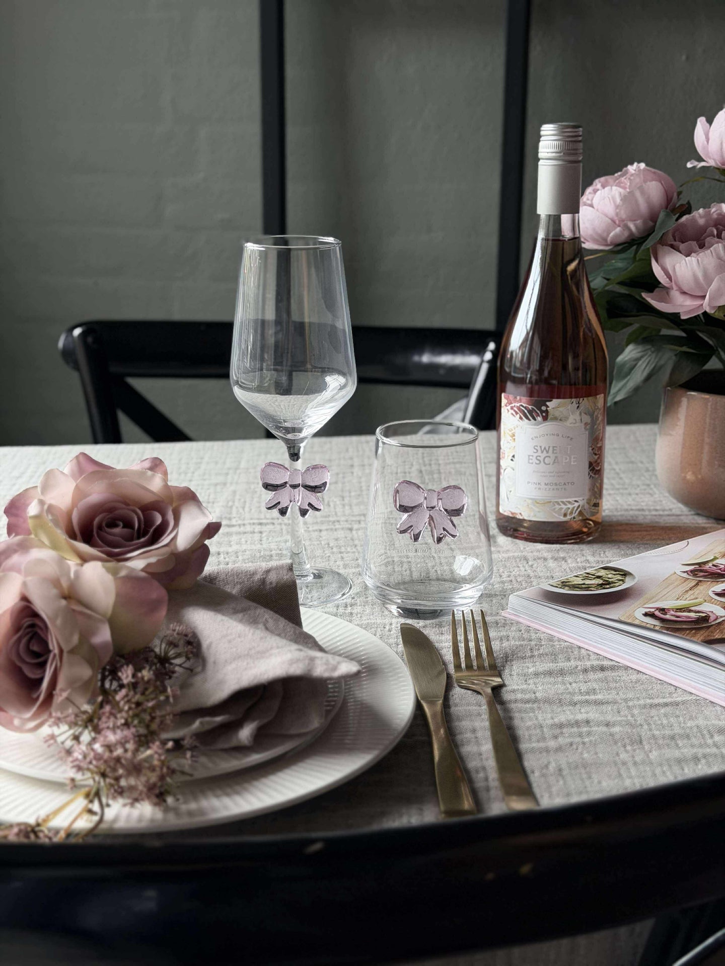 Glas med rosett