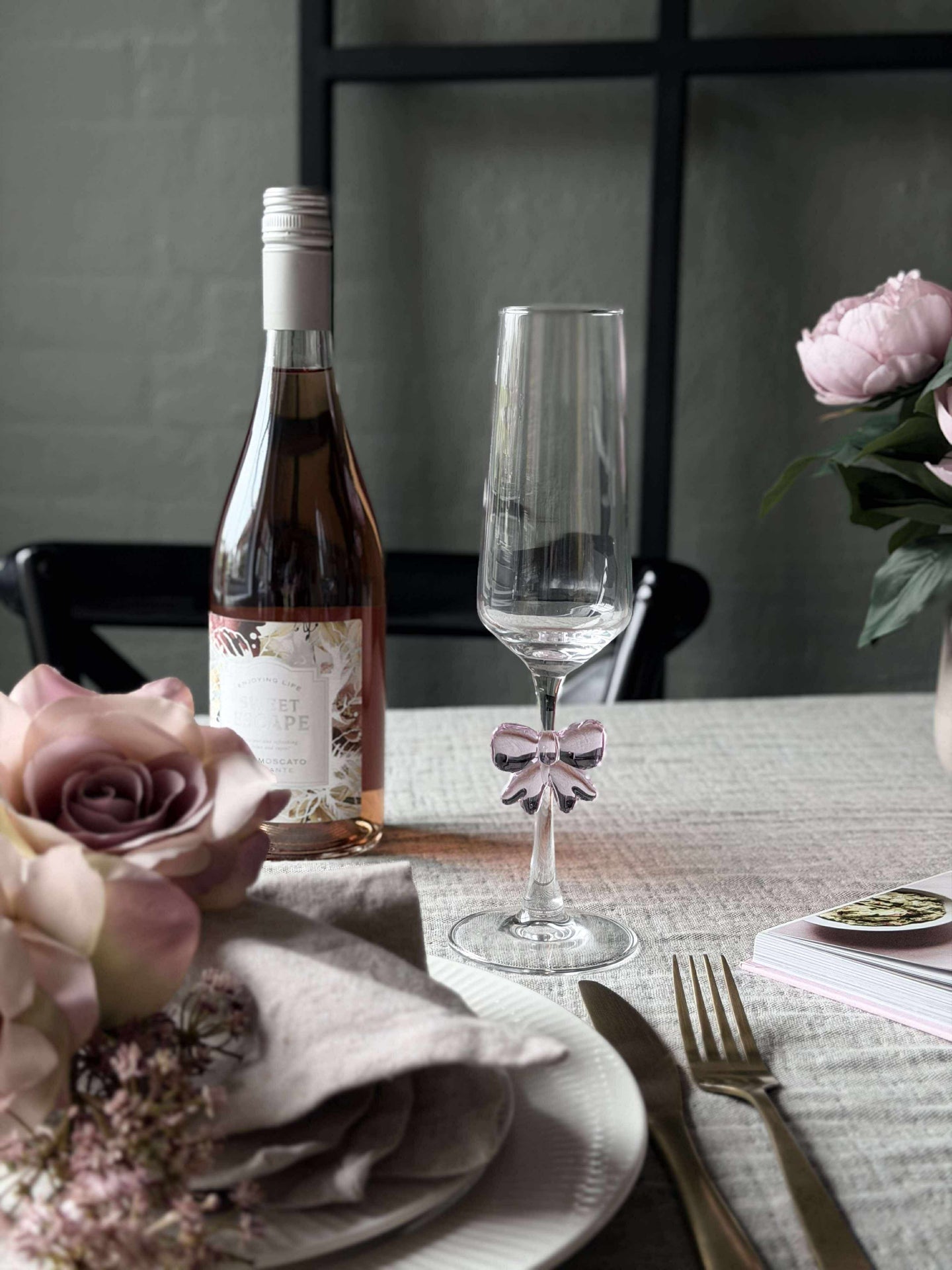 Glas med rosett