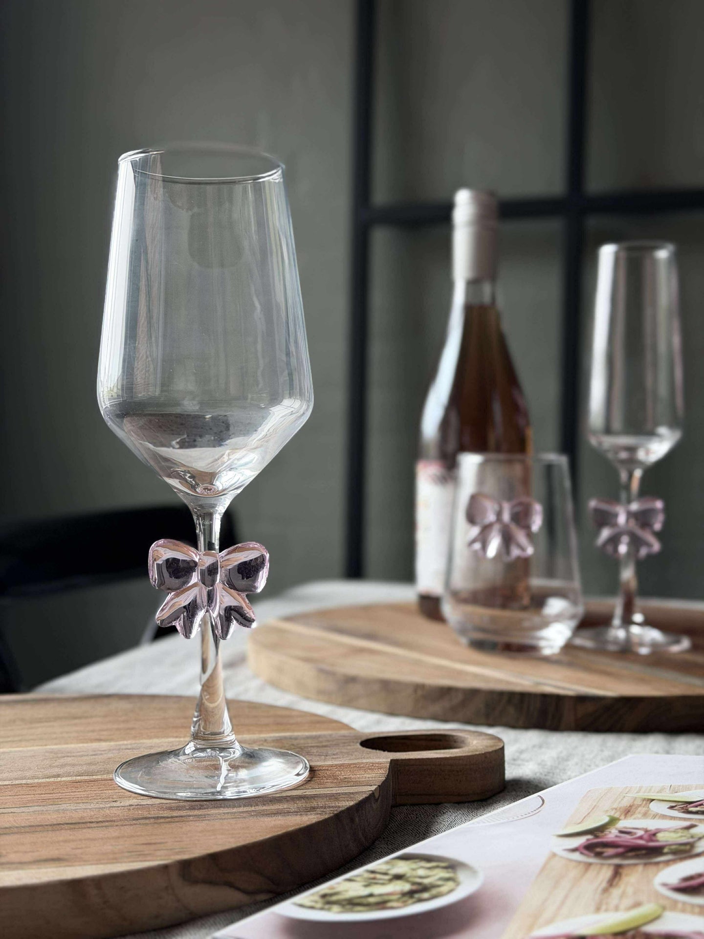 Glas med rosett