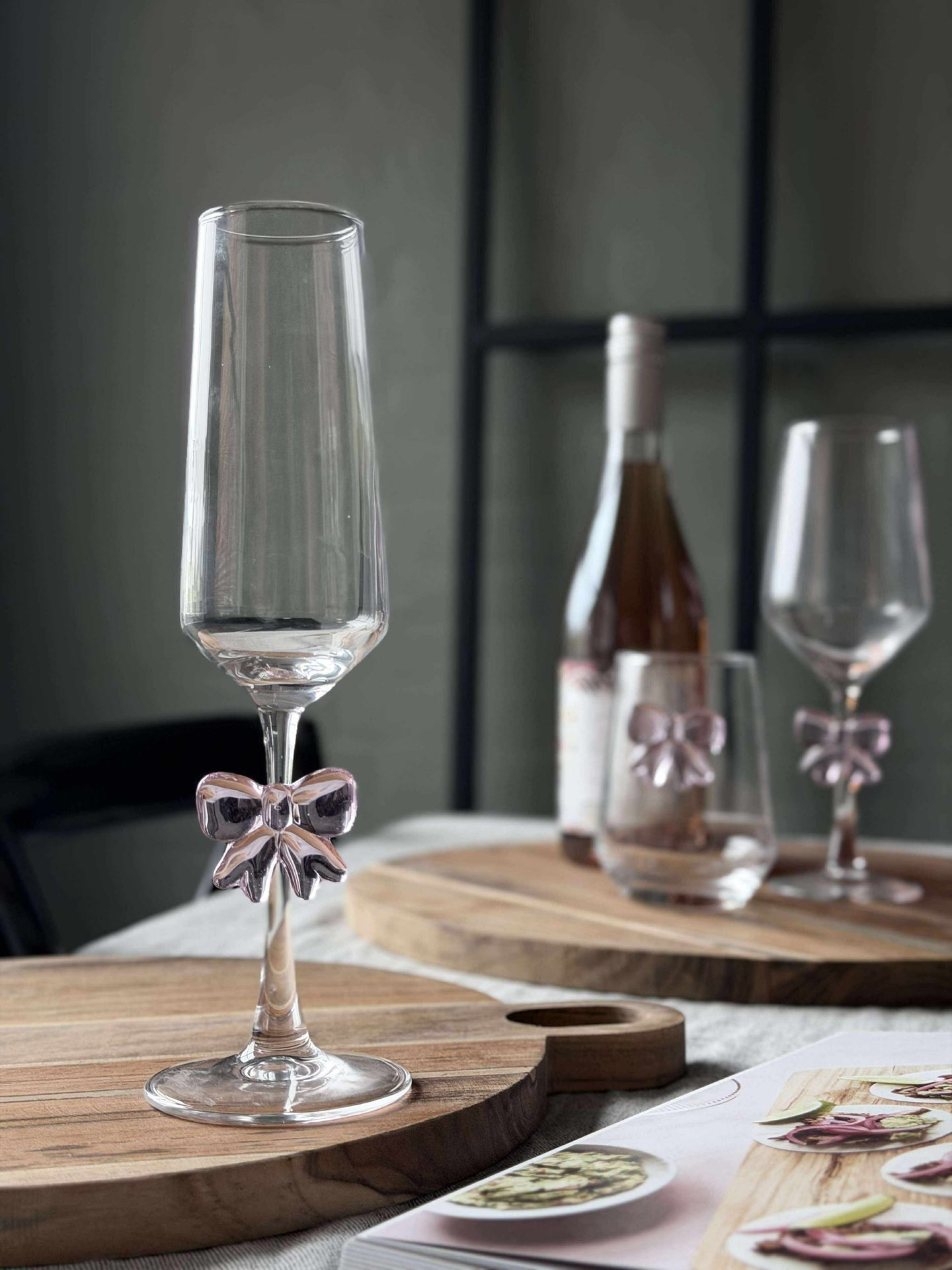 Glas med rosett