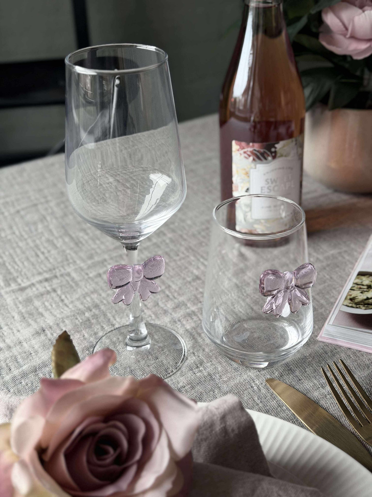 Glas med rosett