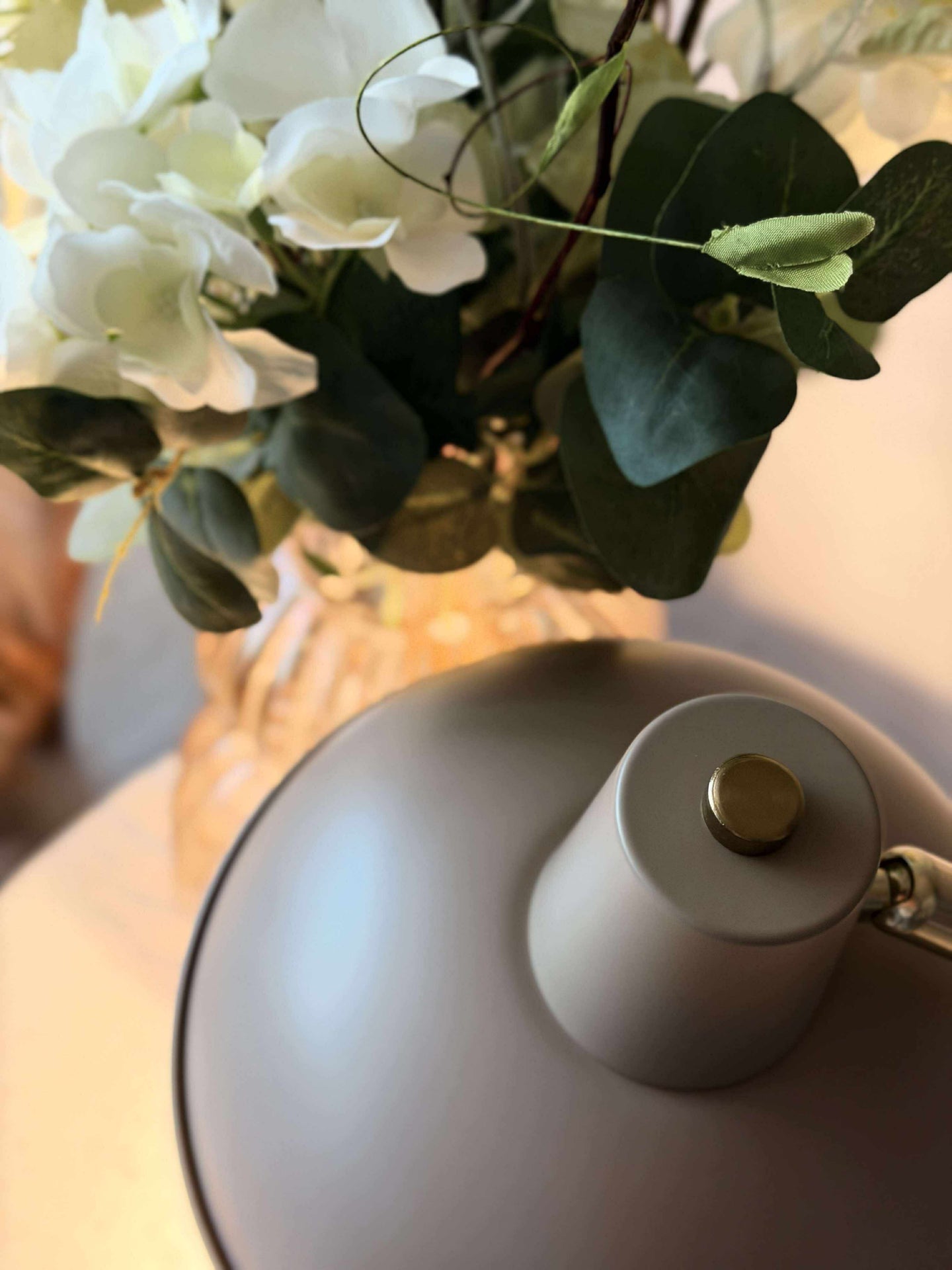 Retro Bordslampa - Beige / guld