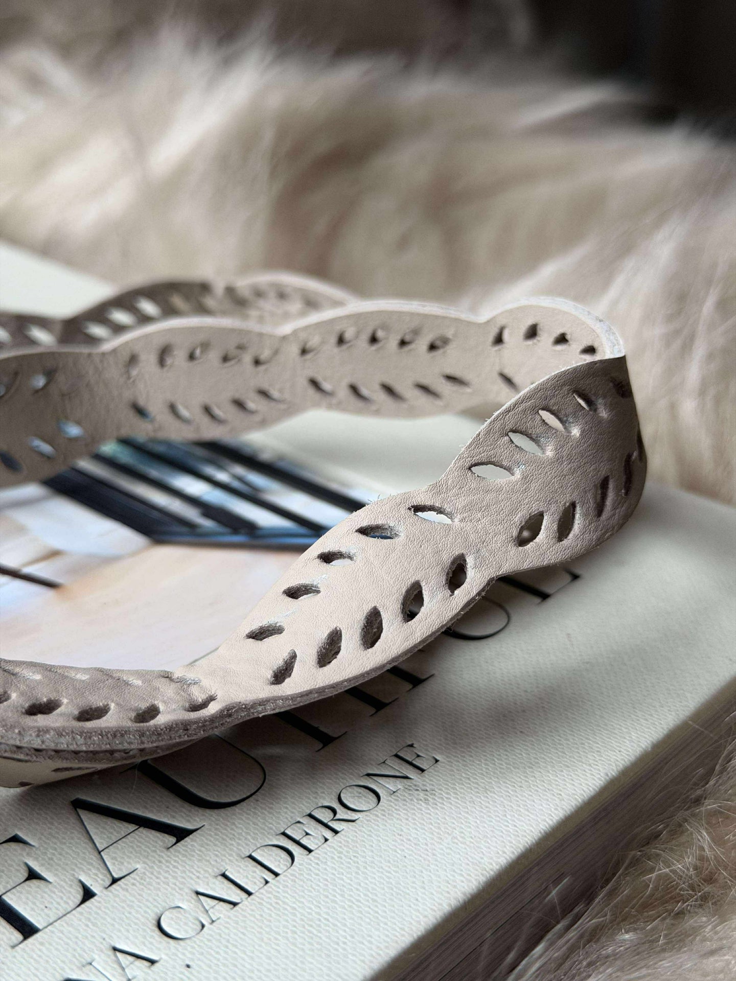 Boho nyckelring - Beige