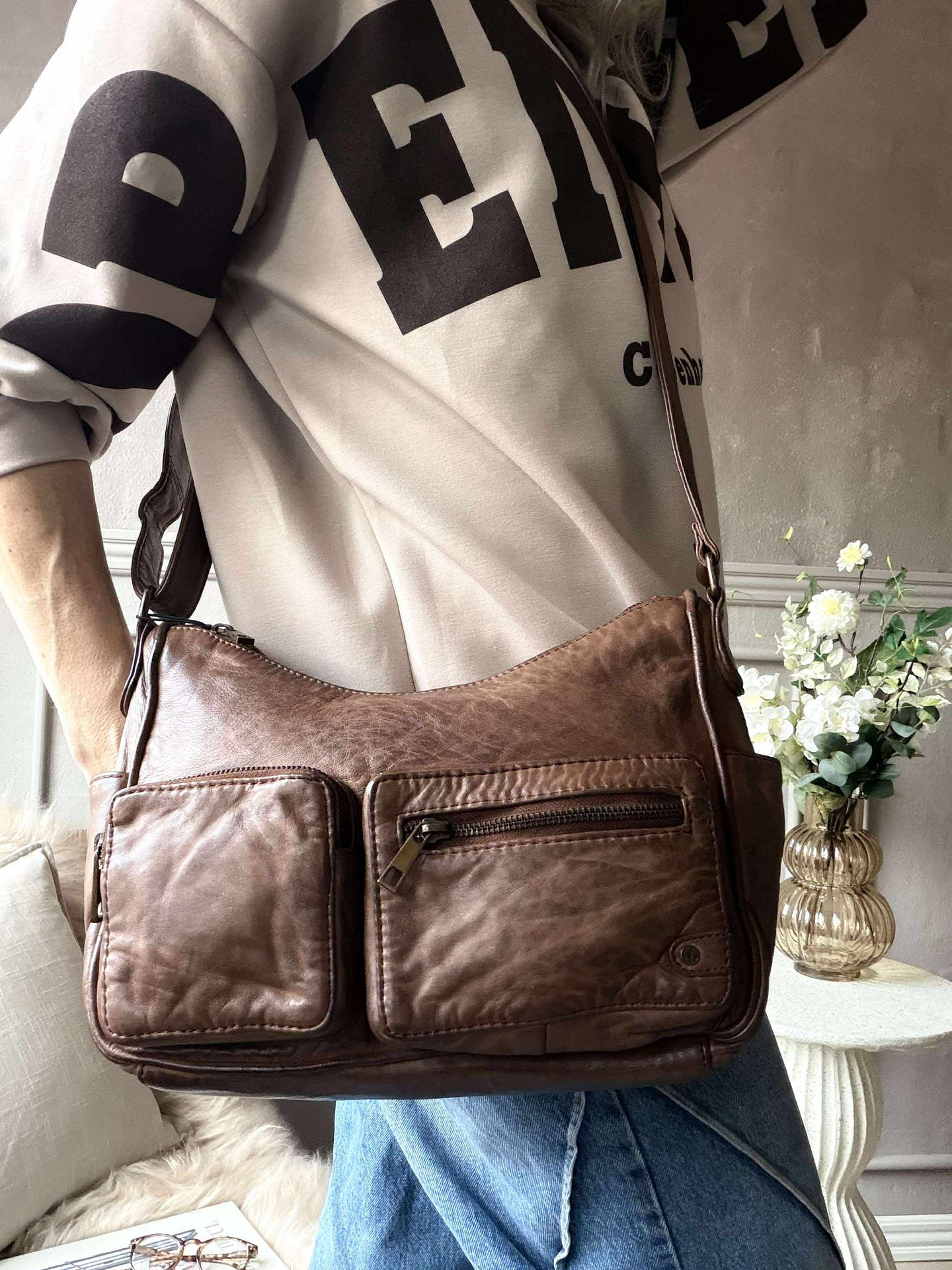 Axelväska Sienna - Kastanj