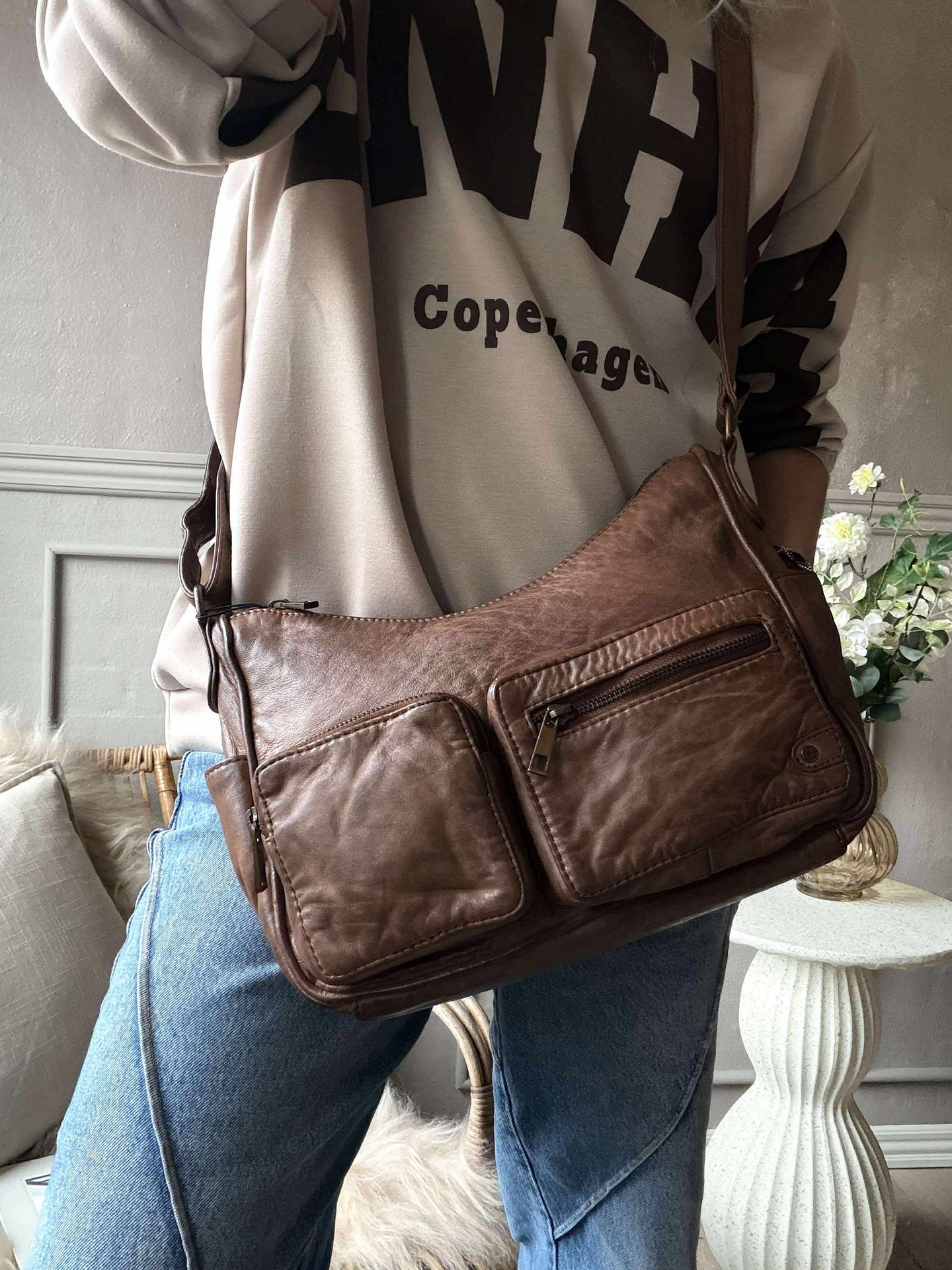 Axelväska Sienna - Kastanj