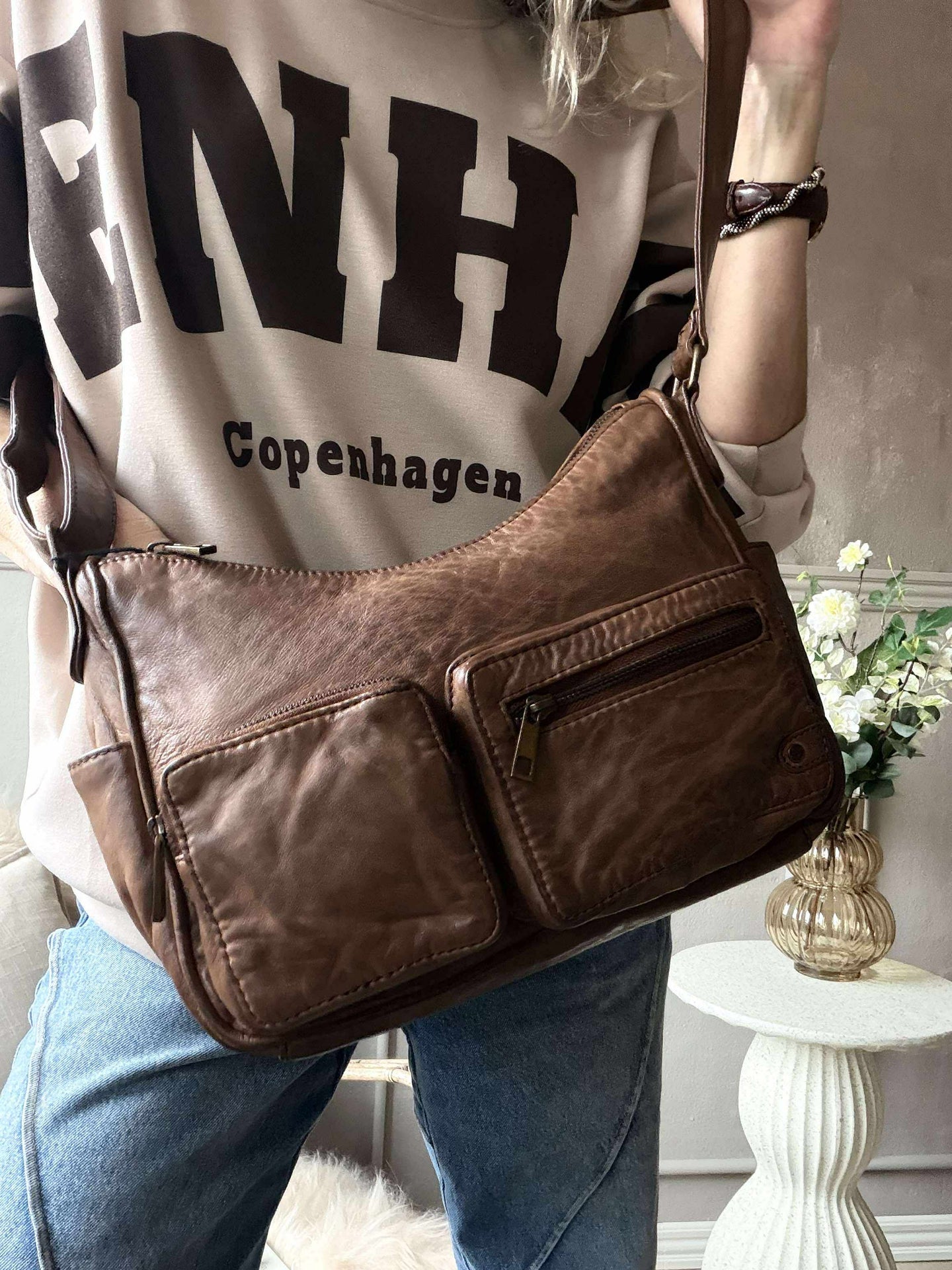 Axelväska Sienna - Kastanj