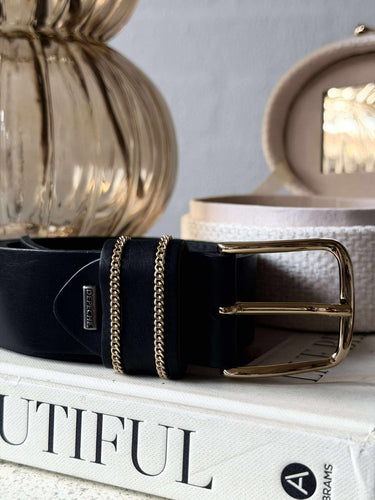 Jeansbälte - Svart / guld