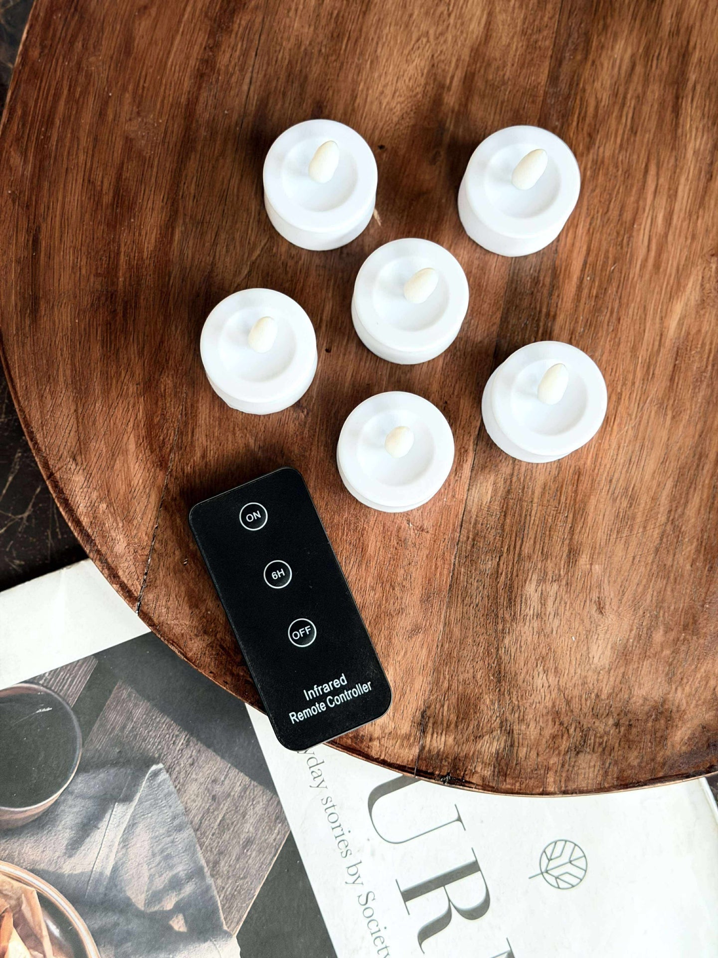 LED-värmeljus 6 st + Fjärrkontroll med timer