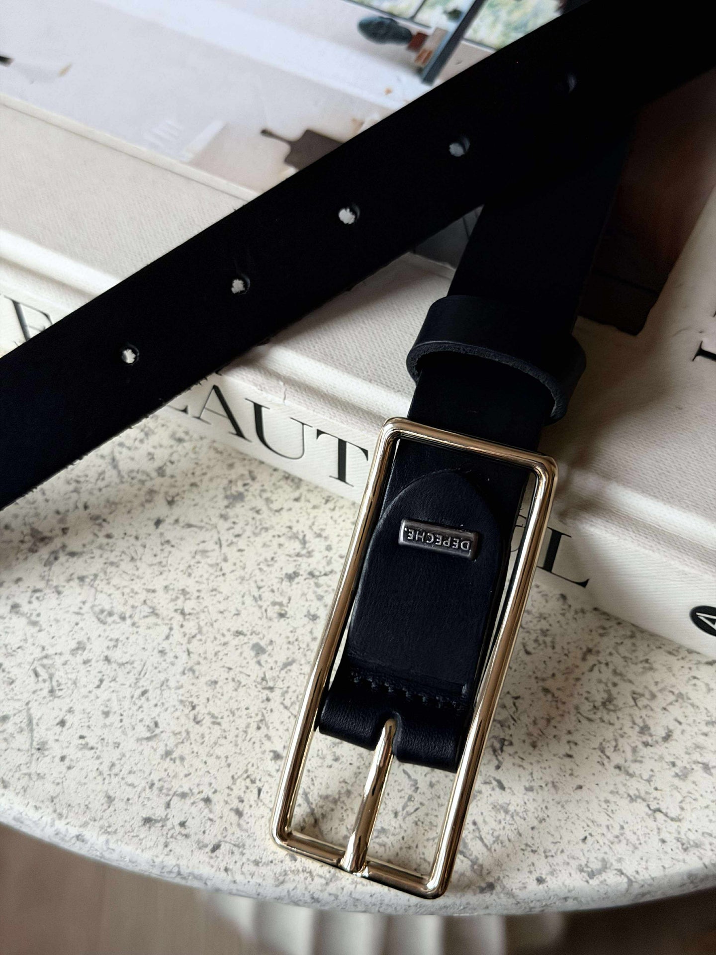 Jeansbälte - Black / gold