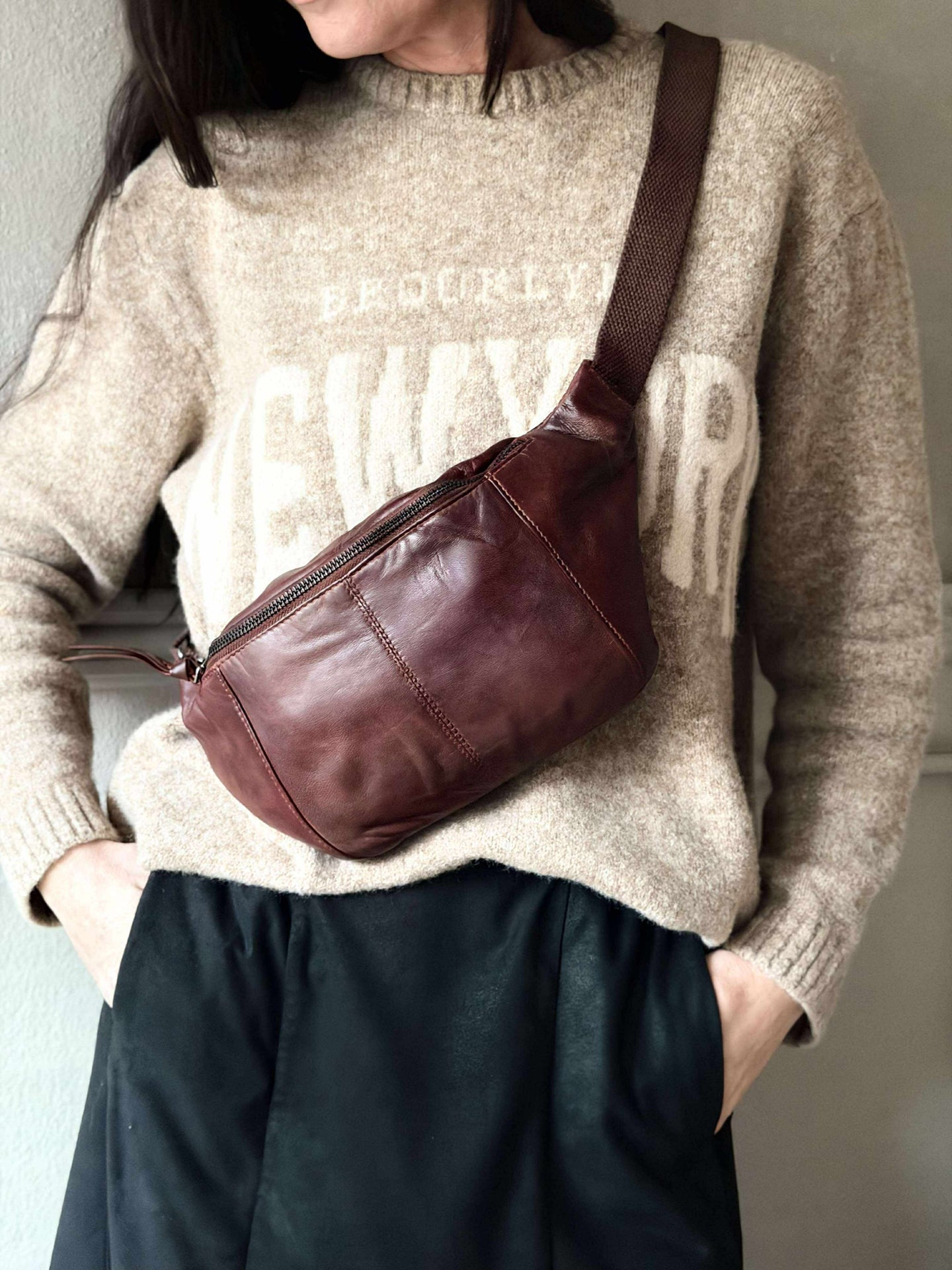 Bumbag JUNE - New Dark cognac