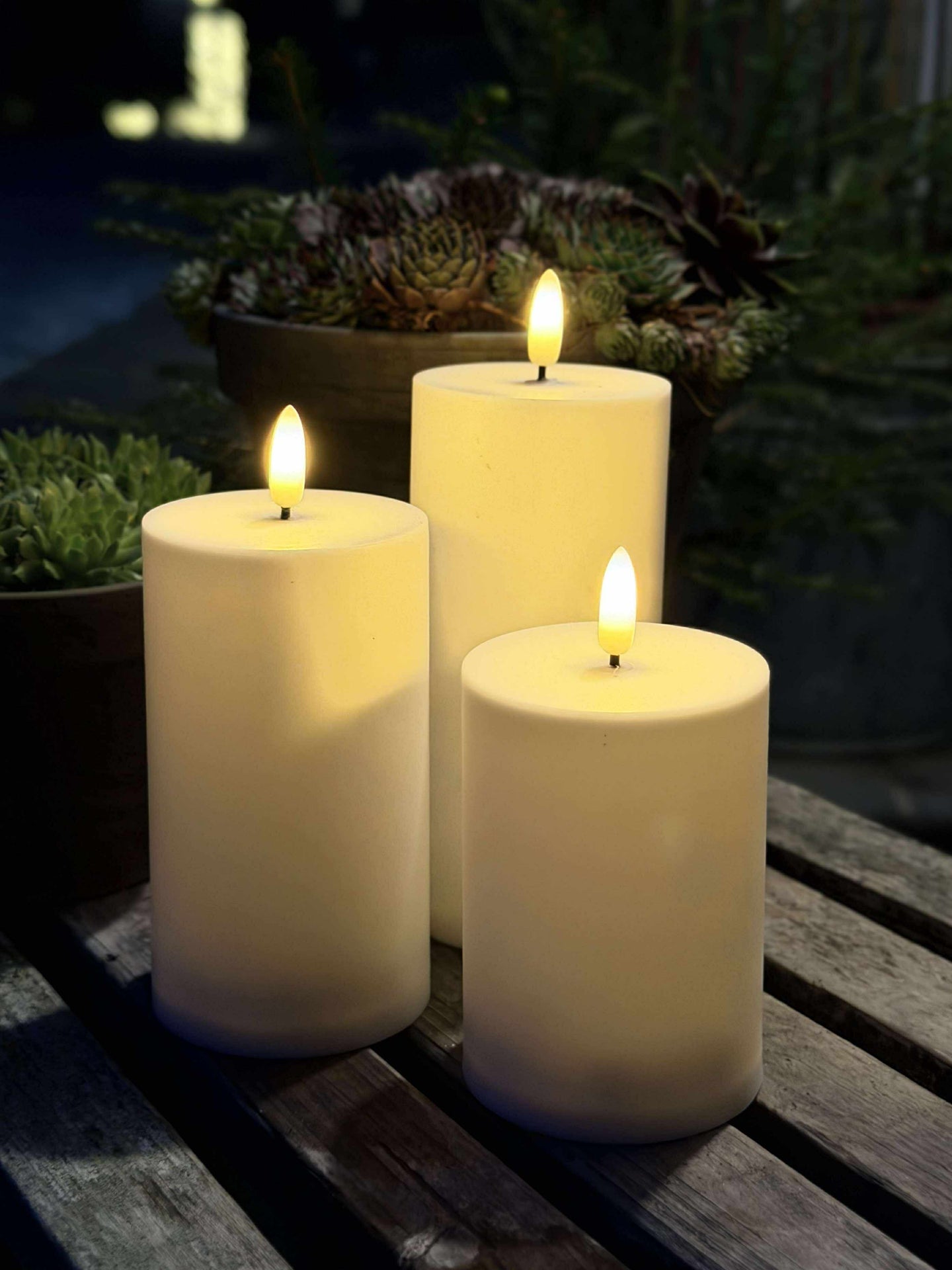 Utomhus Blockljus - Set med 3 st