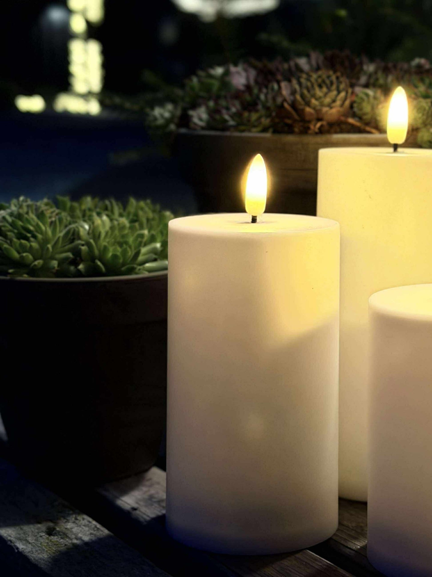 Utomhus Blockljus - Set med 3 st