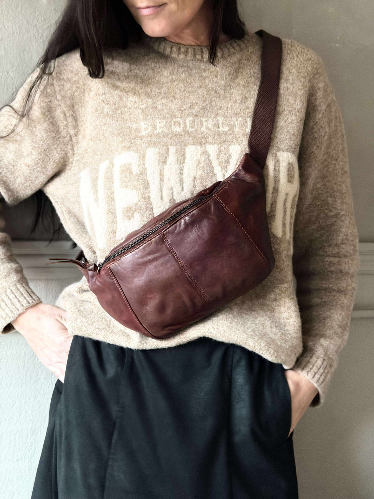 Bumbag JUNE - New Dark cognac