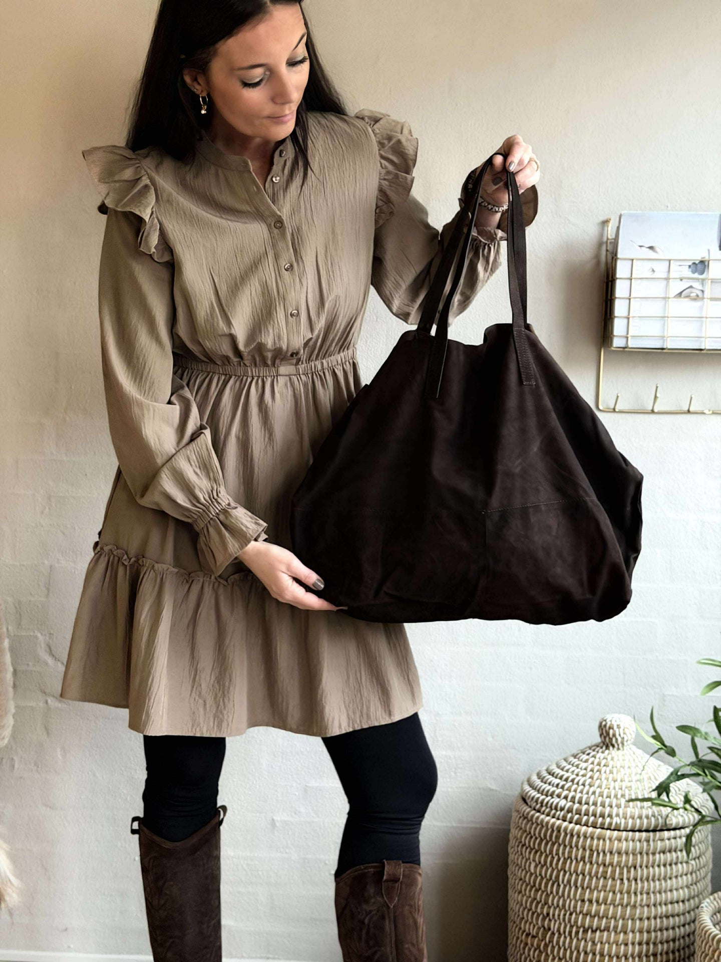 Shopper Julia Mocka - Dark coffee