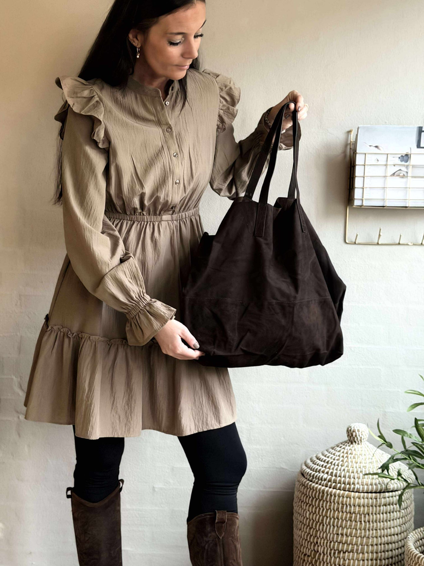 Shopper Julia Mocka - Dark coffee