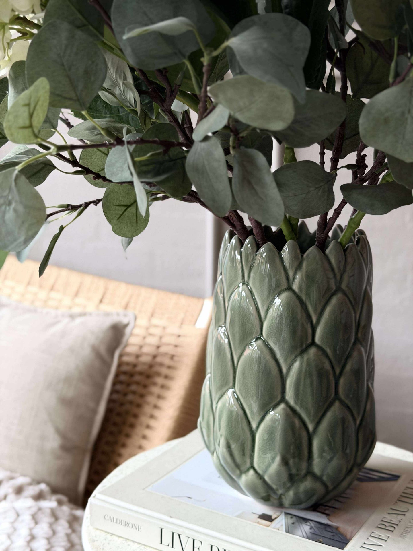 Stengods vas - Grön