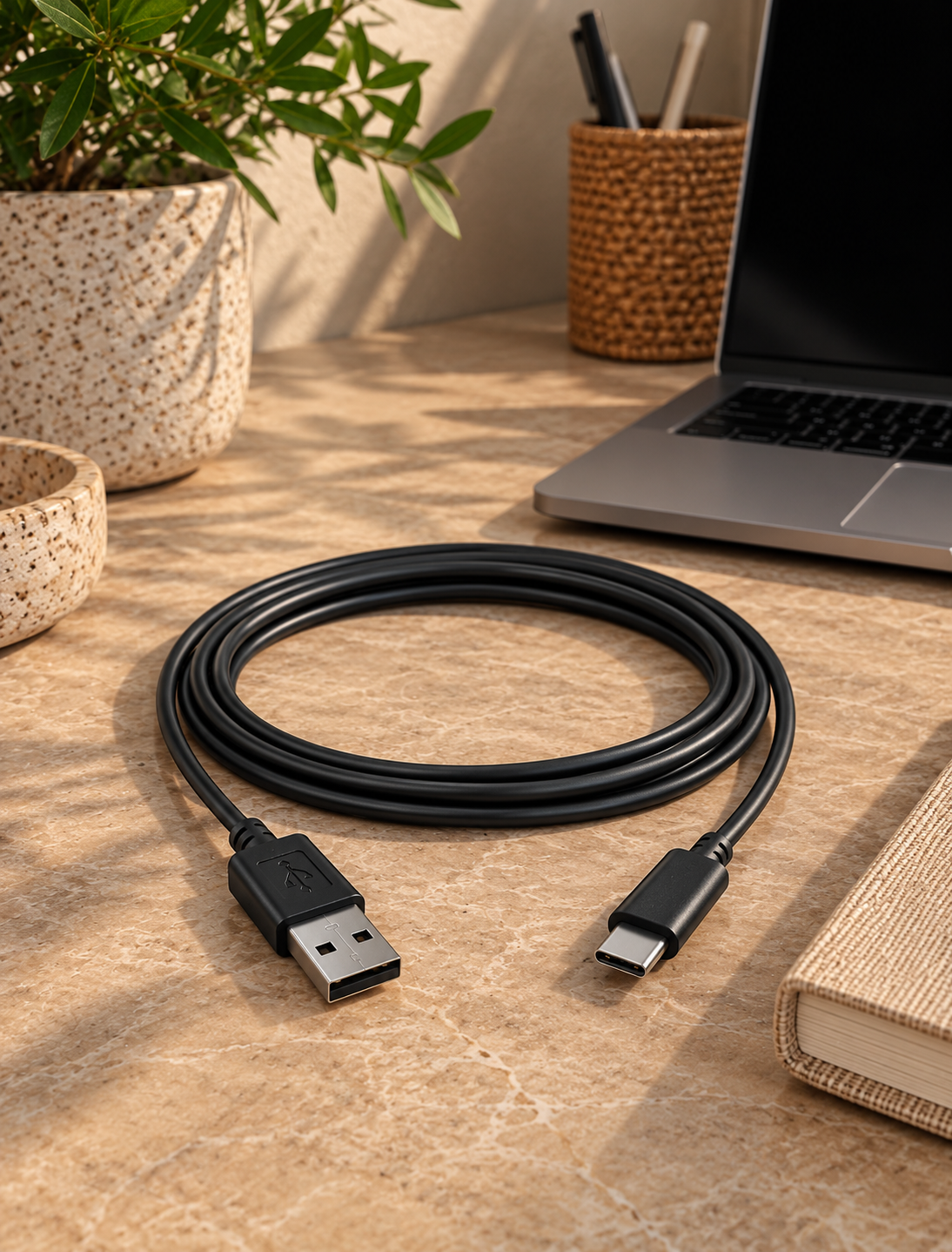 Laddningskabel USB-A till USB-C - 2 m svart