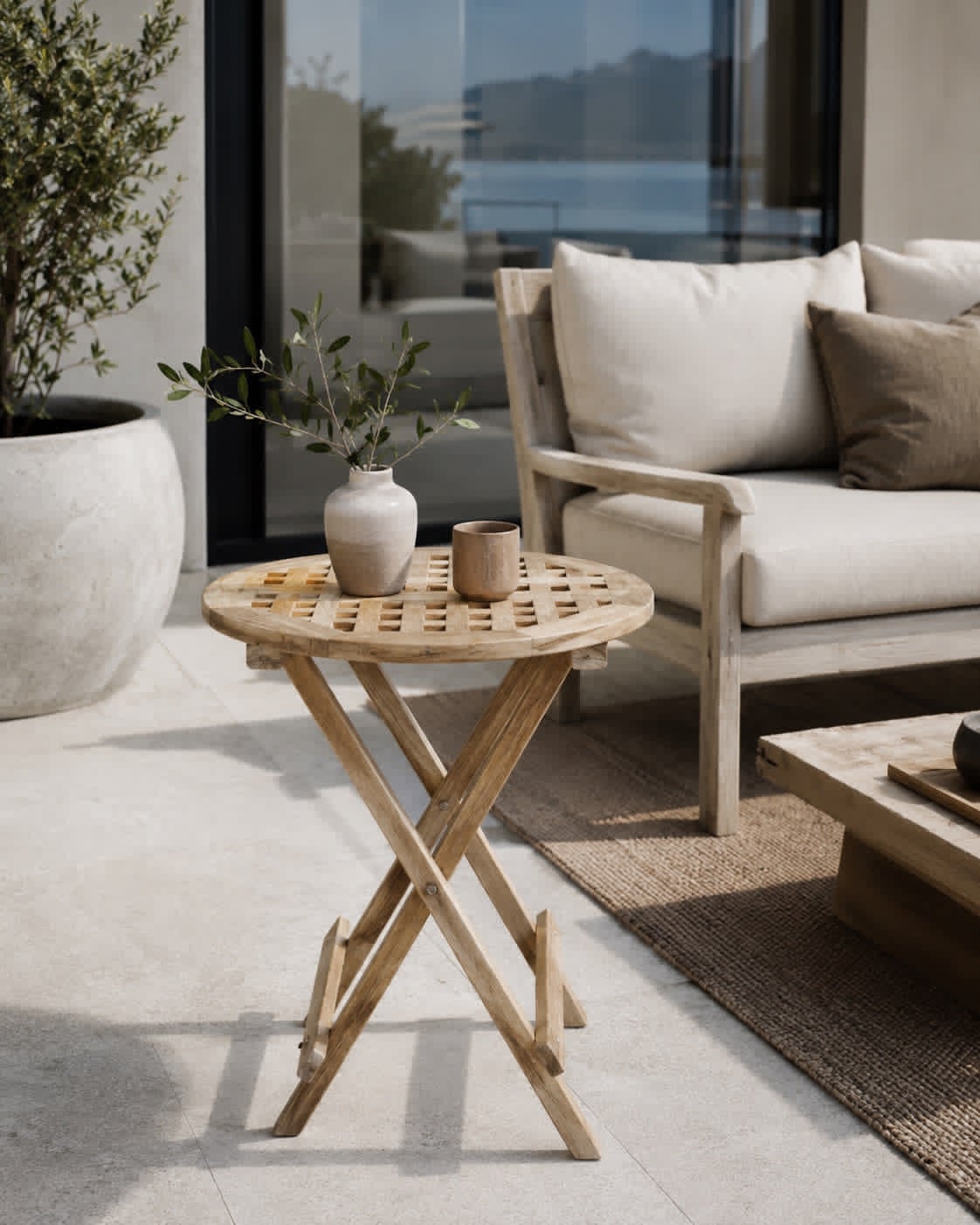 Bord i teak – Godkänt för inomhus- och utomhusbruk