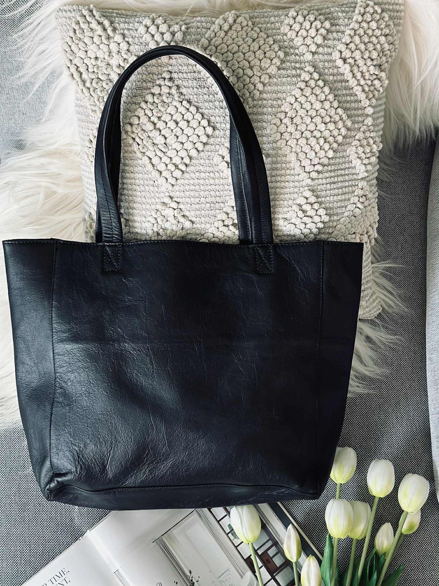 Shopper Anna - Svart läder