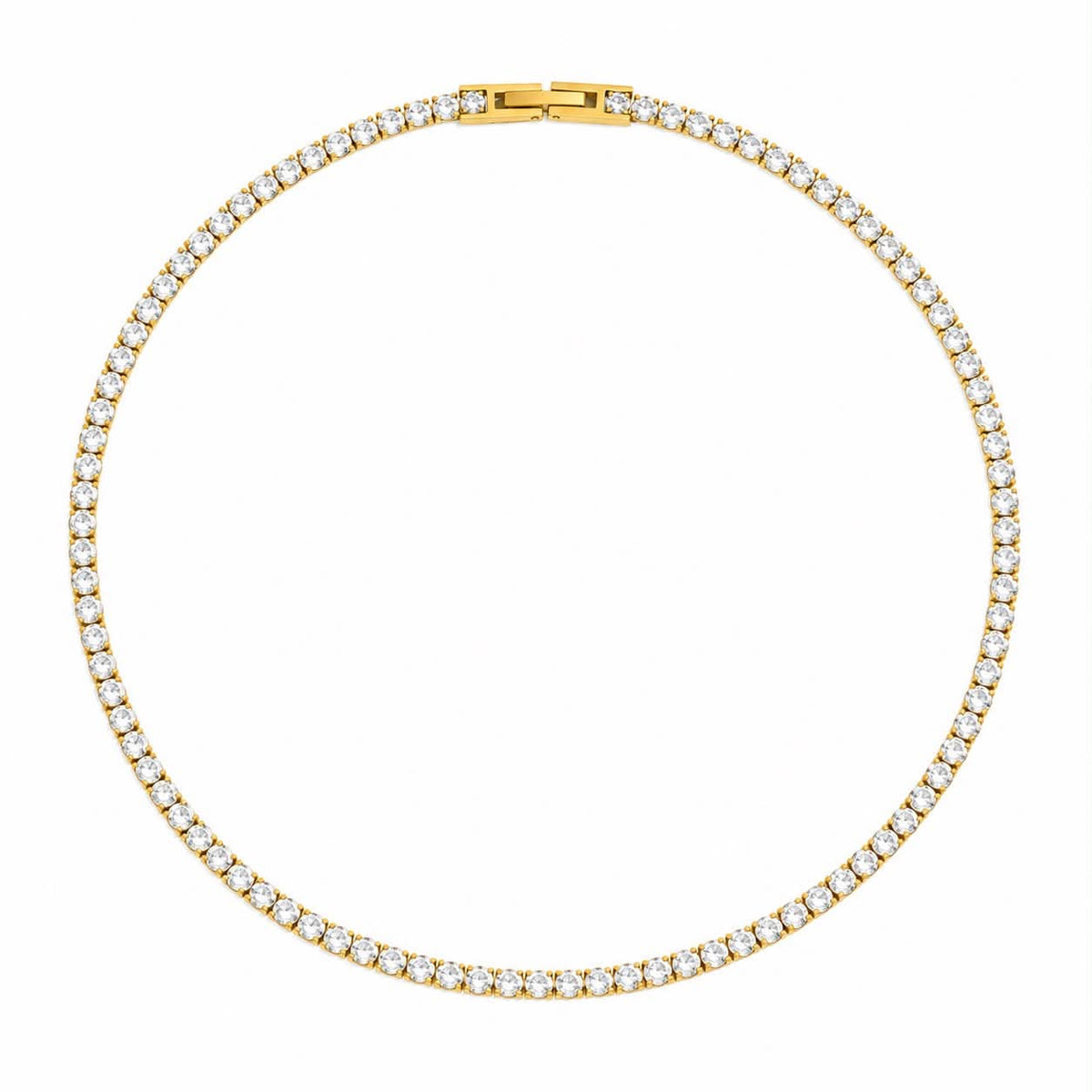 Tennis halsband Rinna guldpläterad – vattentätt design