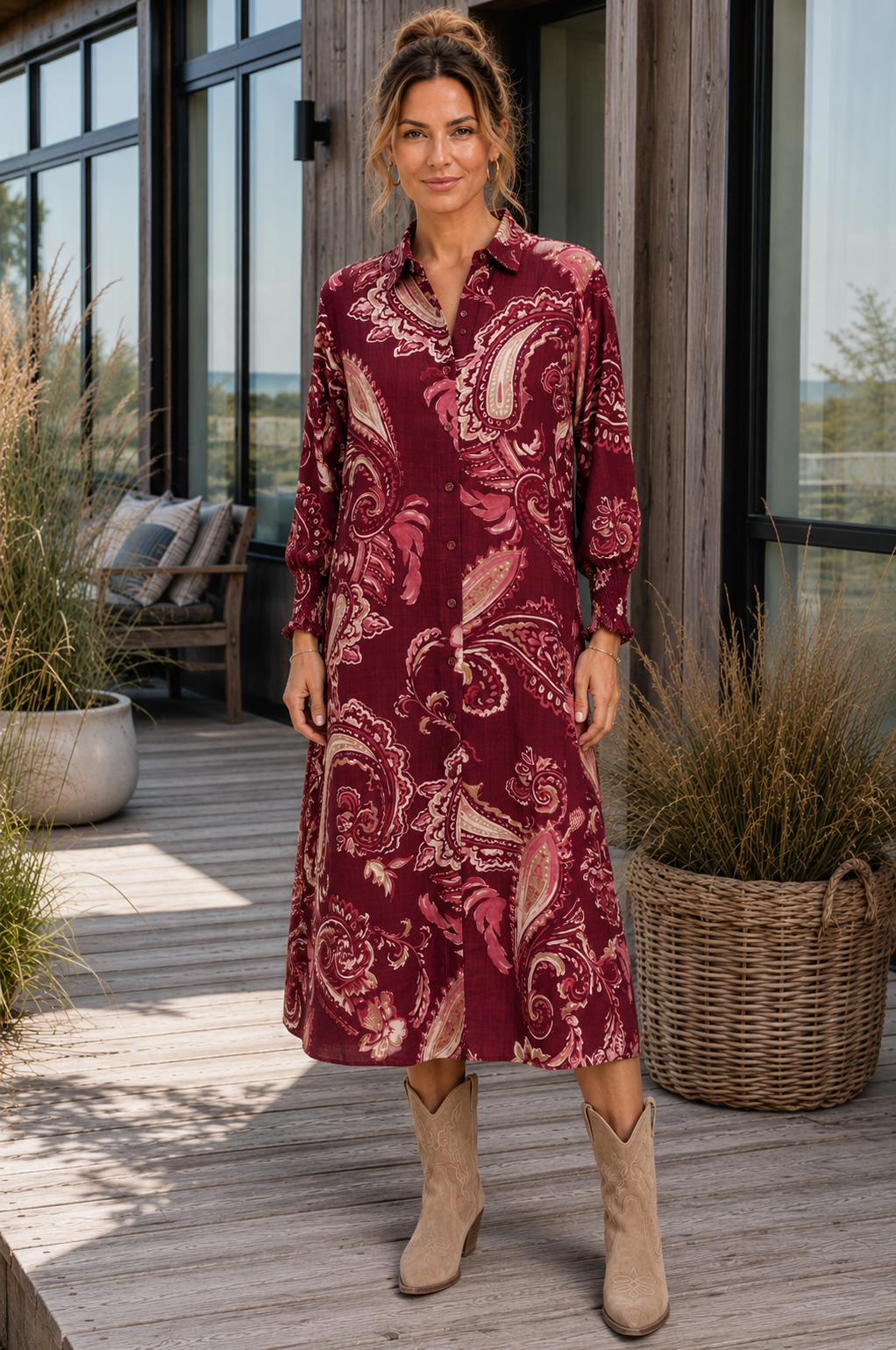 Klänning Moss Bordeaux