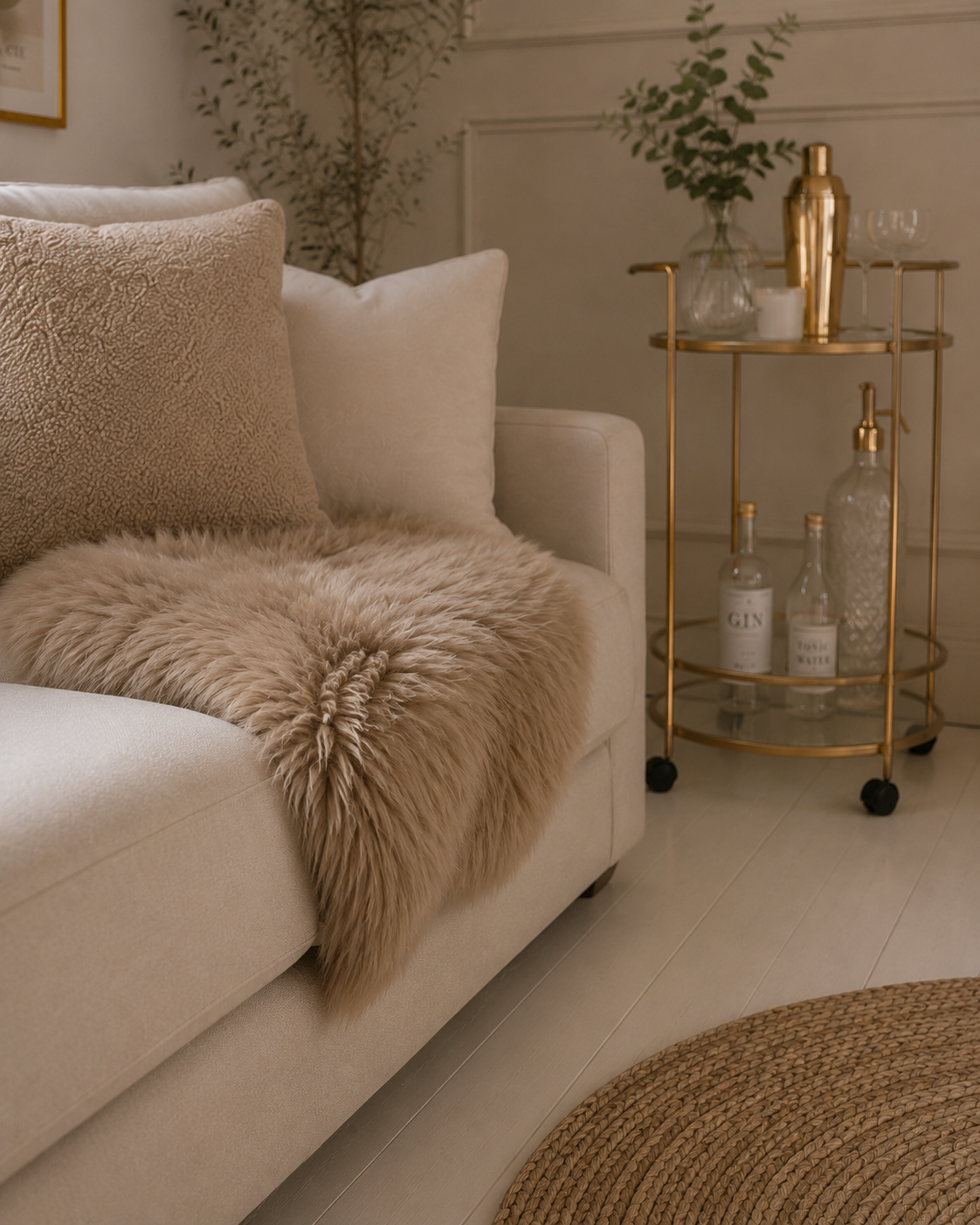 Lammskinn Taupe - 85x55cm