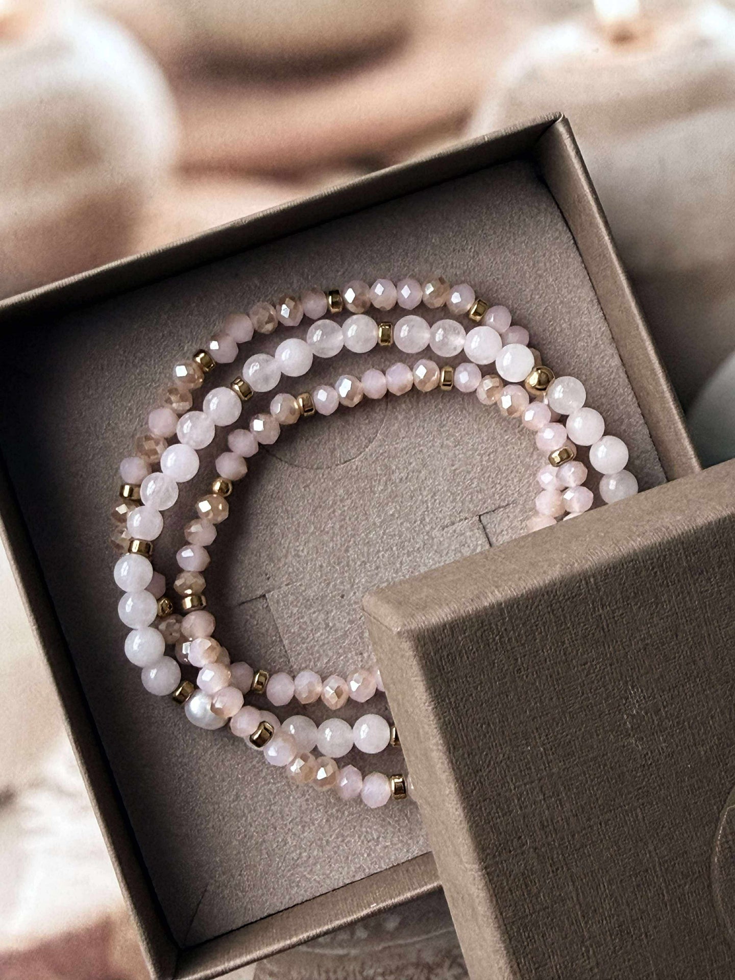 Armband Leah Soft Rose – Set med 3 st
