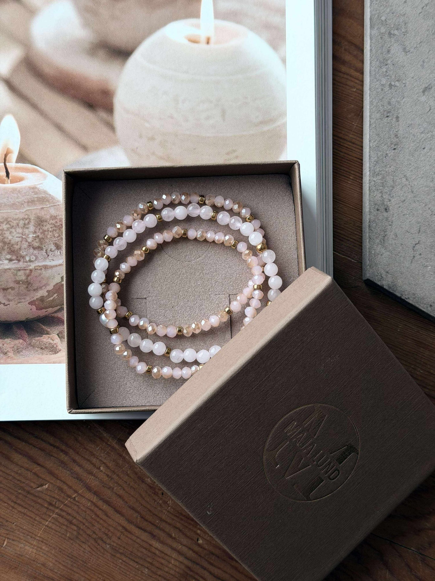 Armband Leah Soft Rose – Set med 3 st