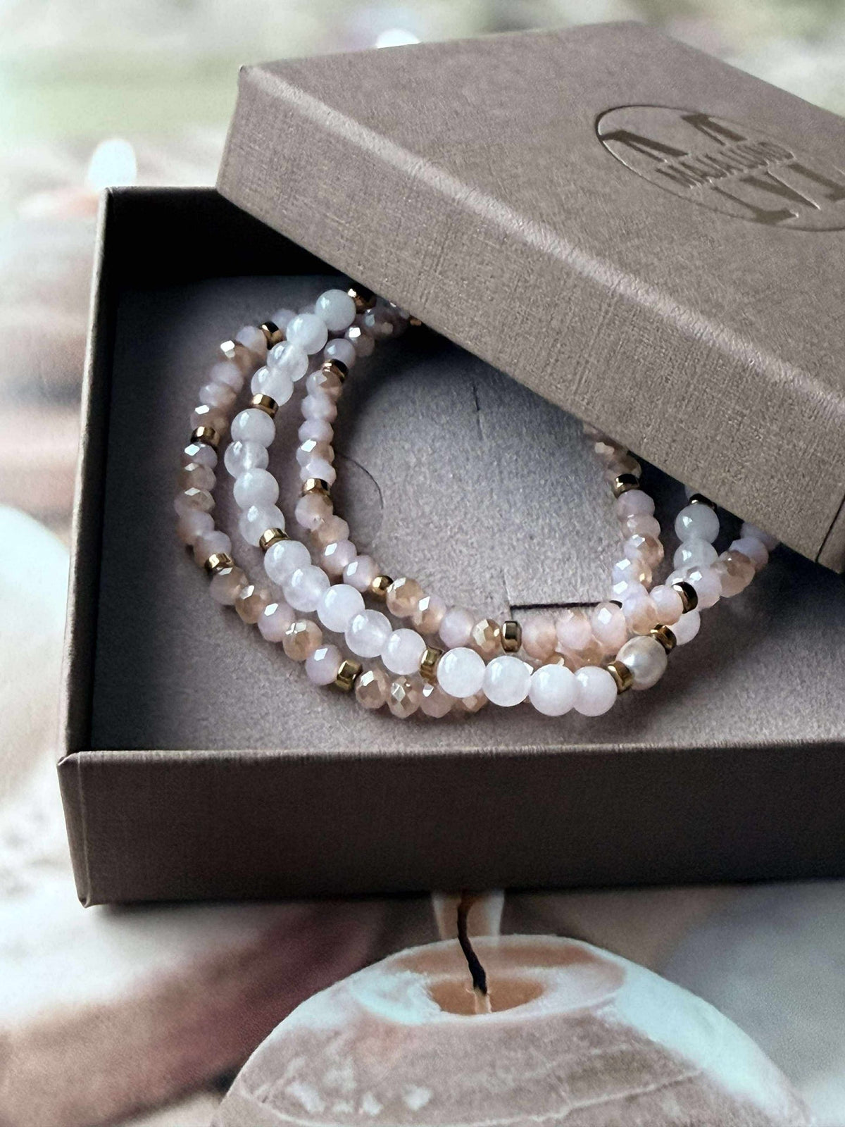 Armband Leah Soft Rose – Set med 3 st