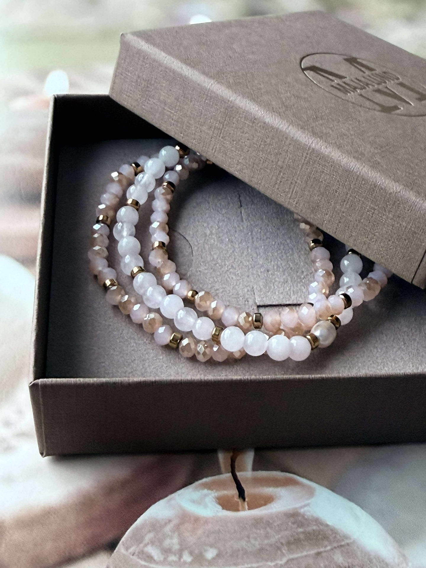 Armband Leah Soft Rose – Set med 3 st