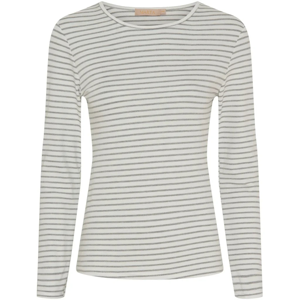 Blus Nancy randig - Grå/vit