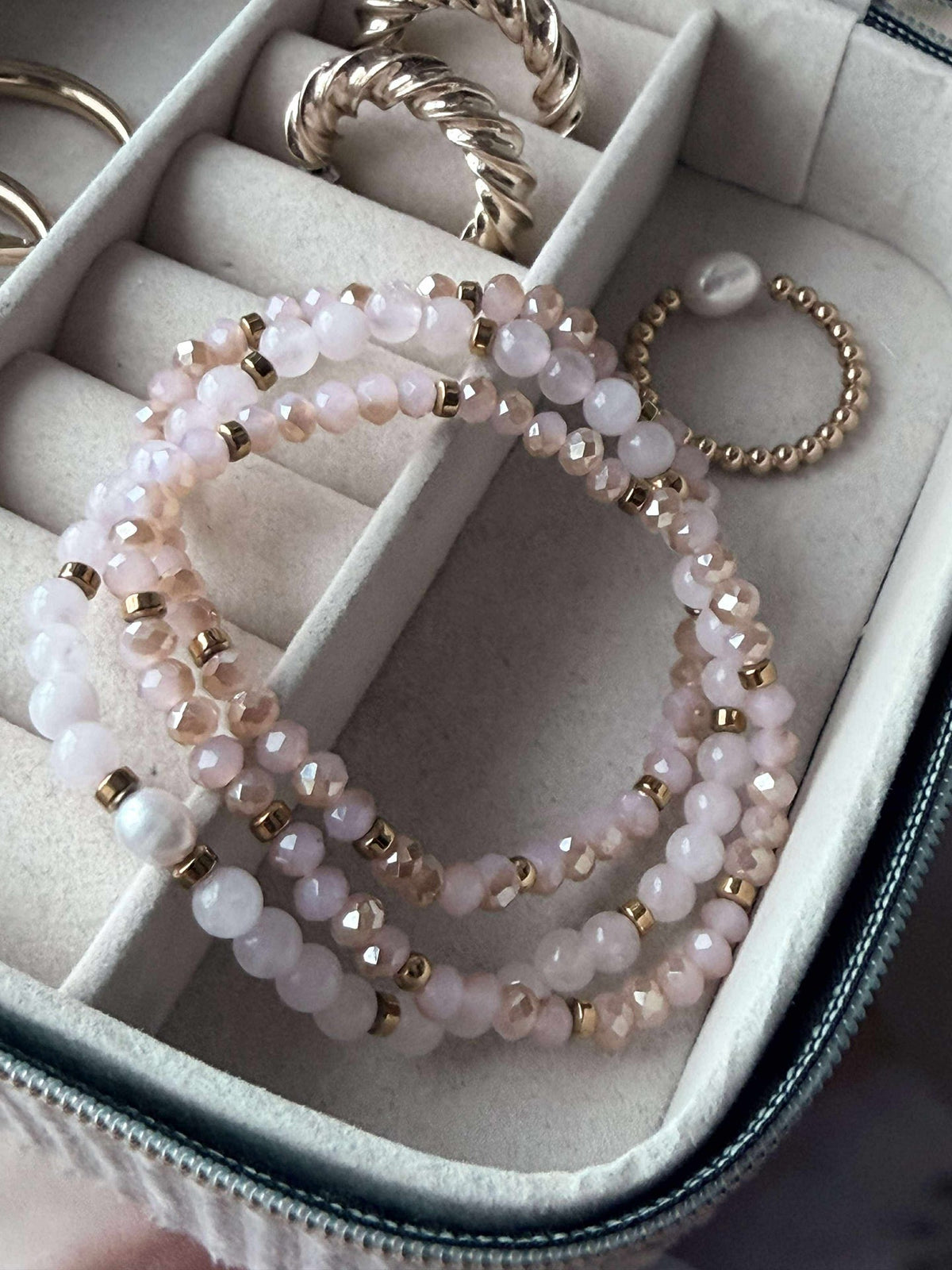 Armband Leah Soft Rose – Set med 3 st